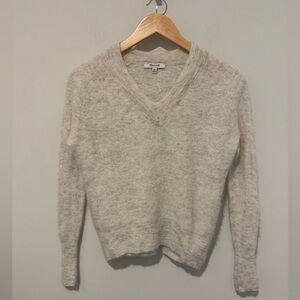 Madewell Cream V-Neck Sweater